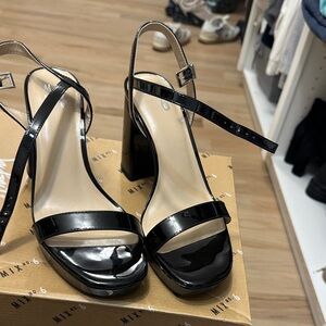 Mix No. 6 Black Patent Heels